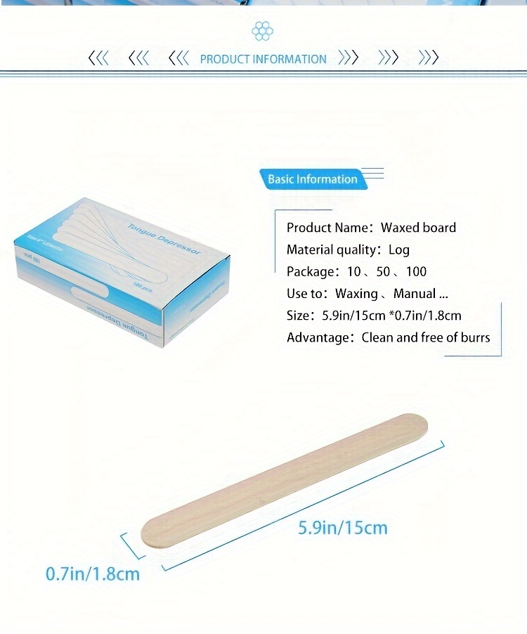 Wood Disposable Tongue Depressor Beauty Wax Wax Stick - Temu