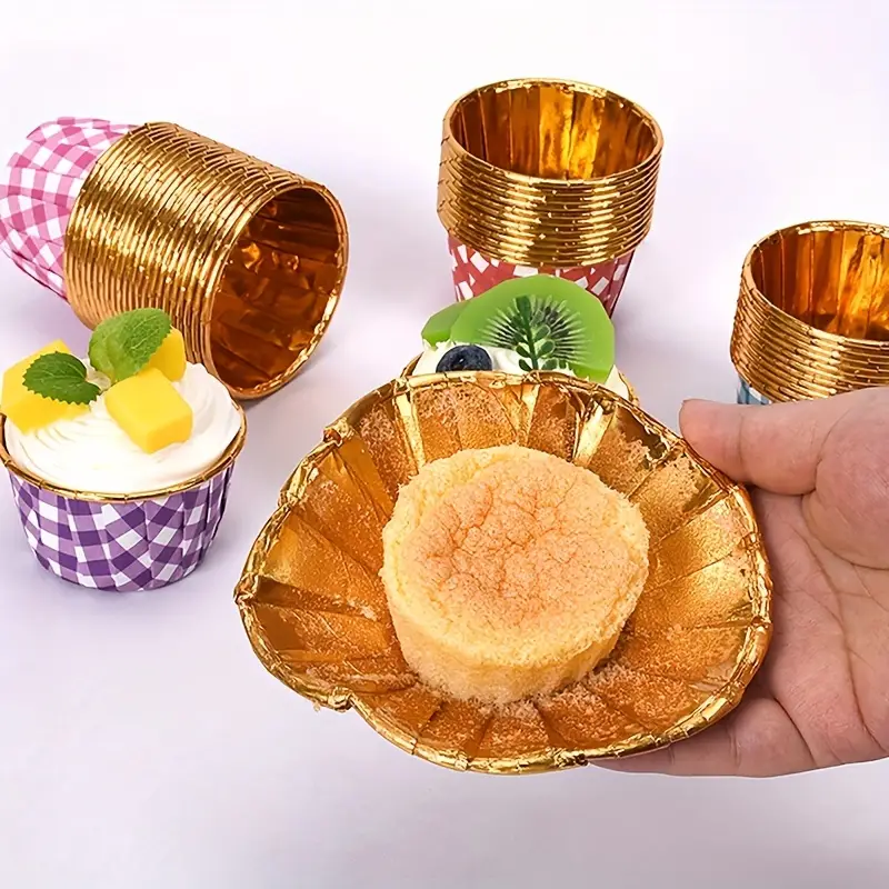 Cupcake Liners With Transparent Lids Foil Baking Cup Molds For
