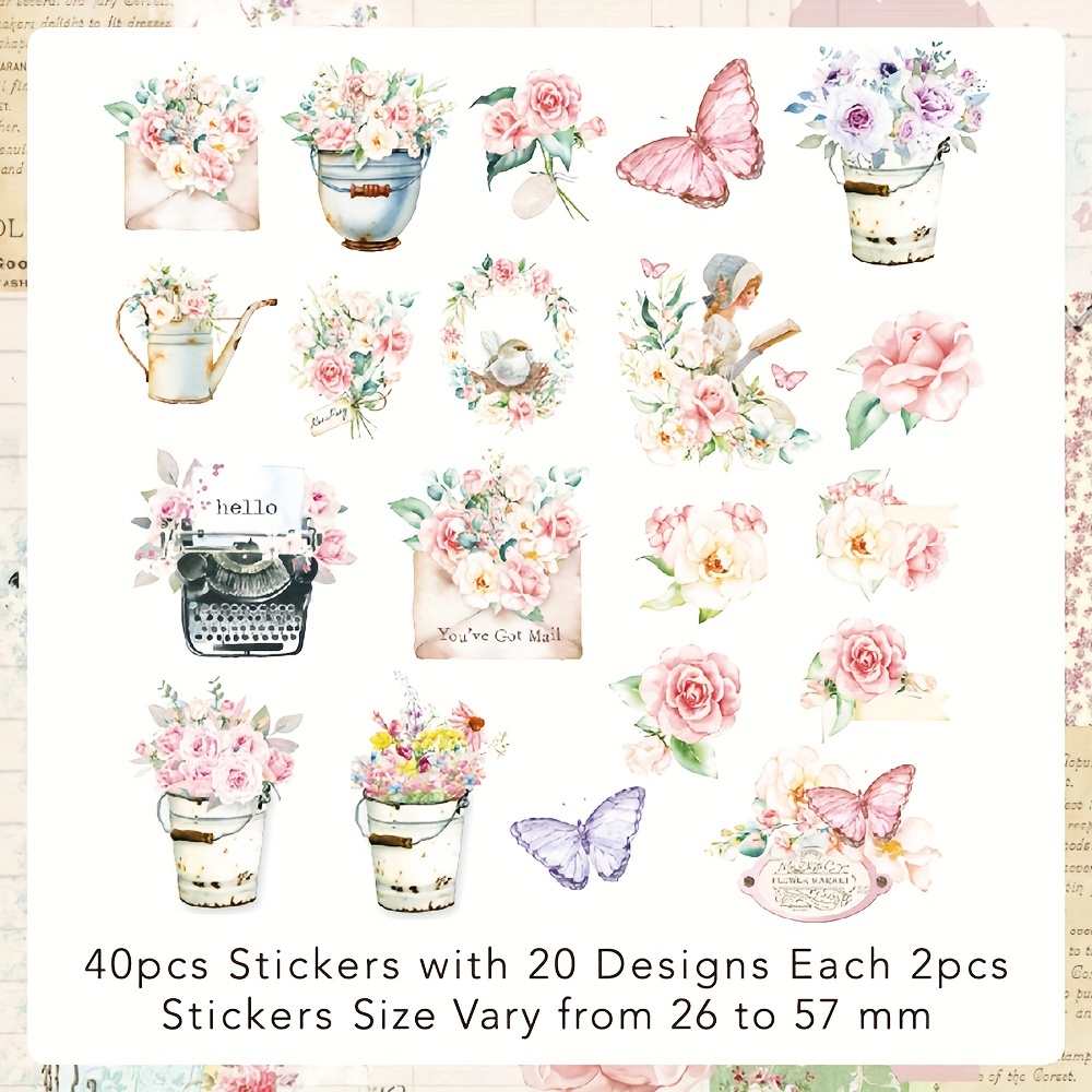 Vintage Art Stickers Literary Retro Hand Account Material - Temu