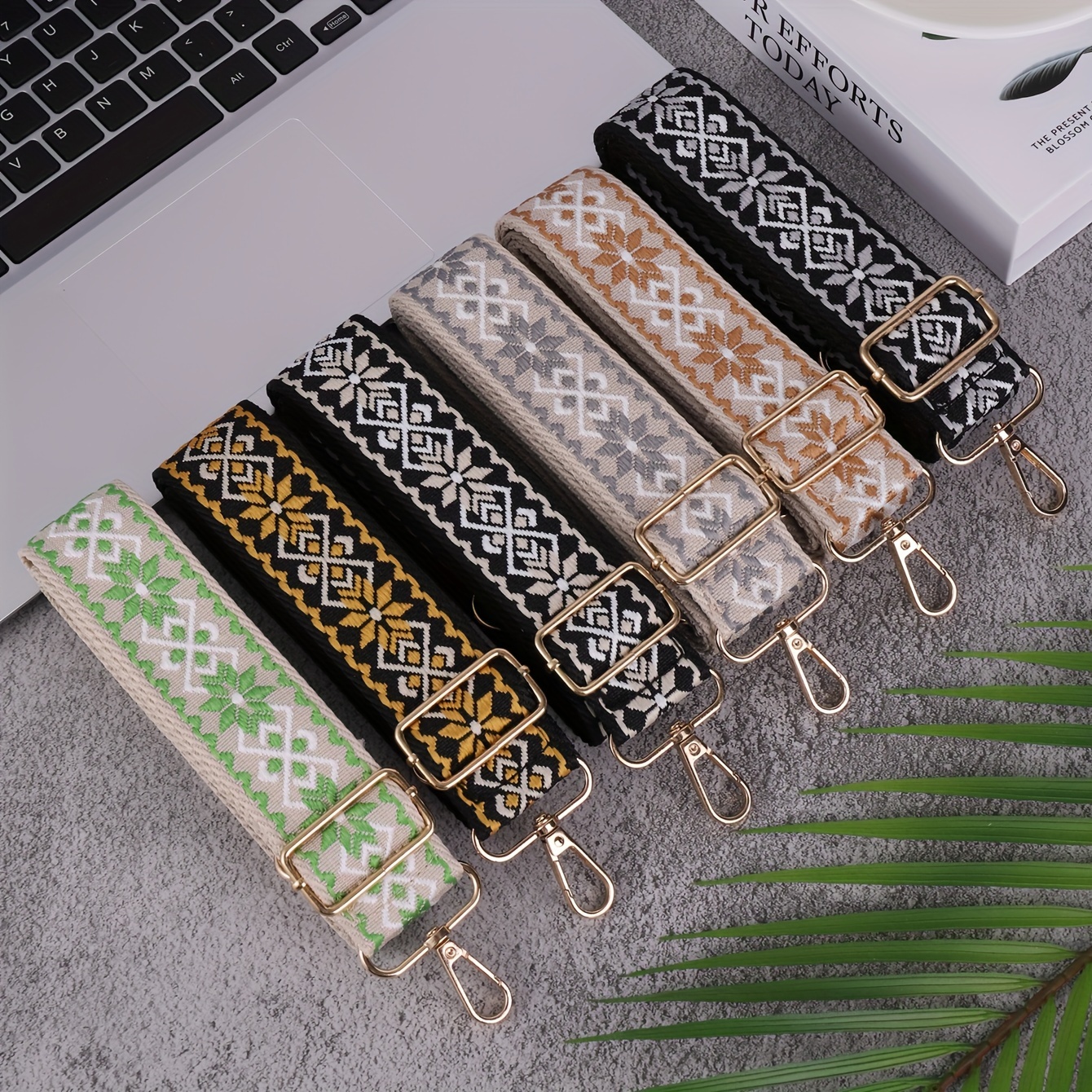Ethnic Embroidery Wide Purse Straps For Women Crossbody Bags - Temu