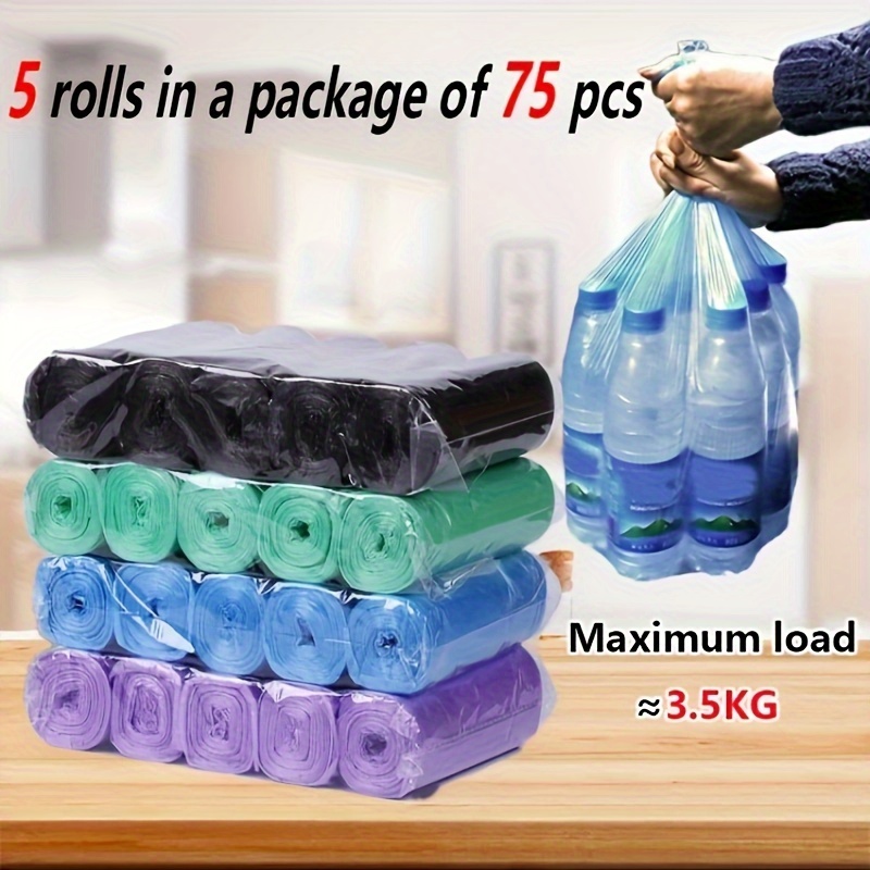 75 Stück / 5 Rollen Einweg-Müllsäcke Für Den Heimgebrauch, Taschen Zur  Aufbewahrung Von Küchenabfällen, Plastiktüten