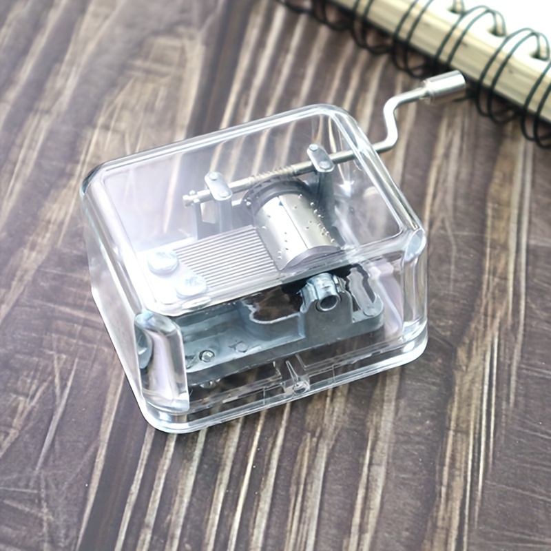 Clear Hand Crank Music Box, Acrylic Musical Ornaments