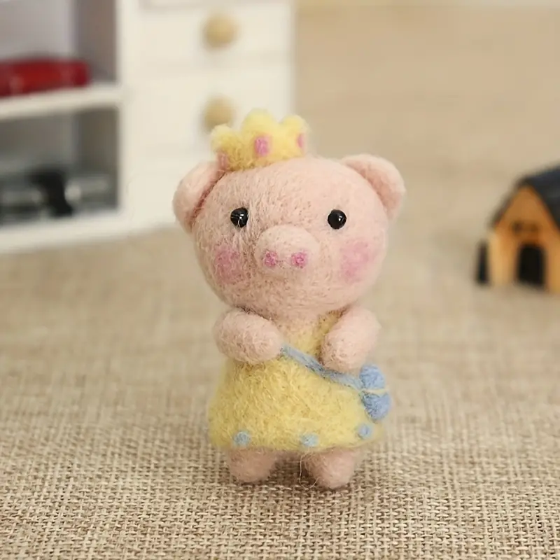 Piggy Felt Kit Fun Diy Embroidery Wool Felt Craft Stitch - Temu