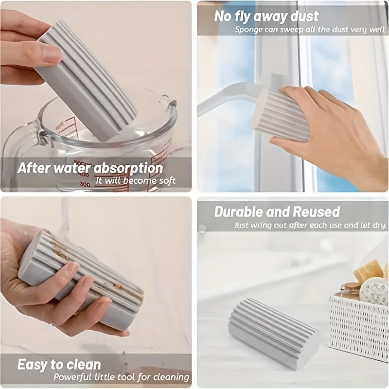 Damp Clean Duster Sponge, Sponge Cleaning Brush, Dust Removal Sponge, For  Cleaning Blinds, Glass, Baseboards, Vents, Railings, Mirrors, Window Track  Grooves And Faucets, Cleaning Supplies, Cleaning Tool, Back To School  Supplies 