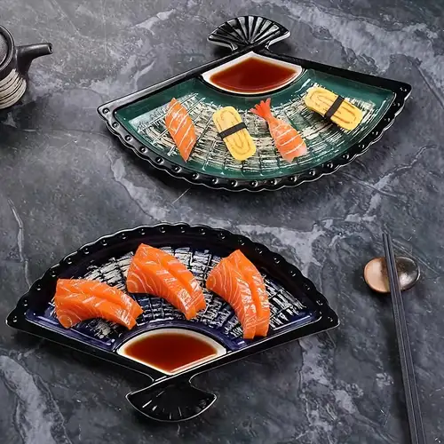 2 Pezzi Di Piatto Di Sushi Con Piattino, Piatti Giapponesi Gyoza In  Ceramica Piatto Da Cena Piatto Snack