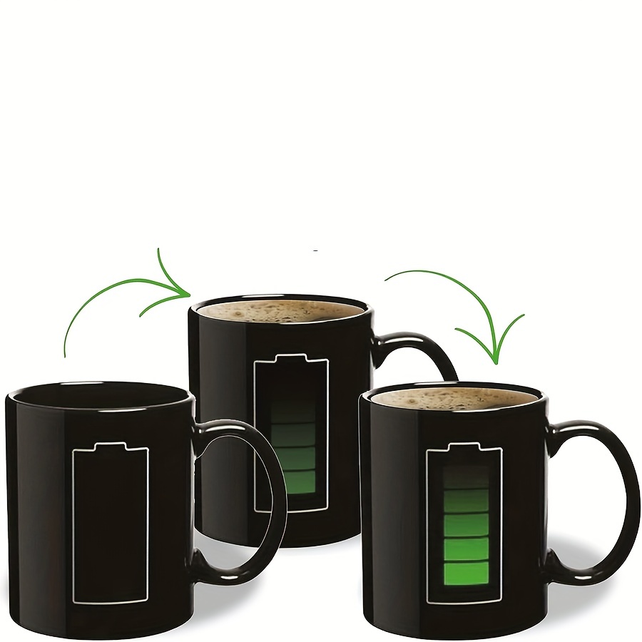 Magic Coffee Heat Sensitive Mug, Battery Charging Design, Color Changing Heat Cup, 11