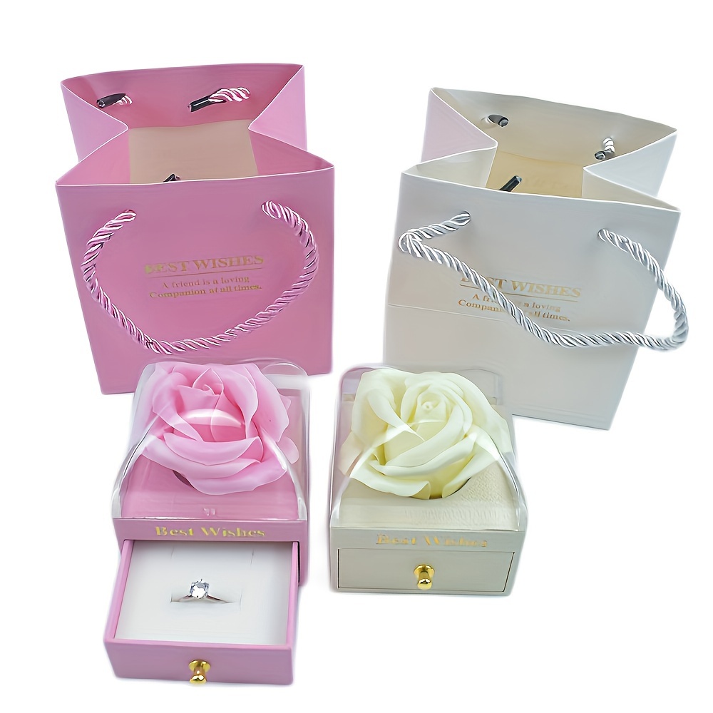 Flower Rotating Jewelry Box Creative Eternal Rose Gift Box - Temu