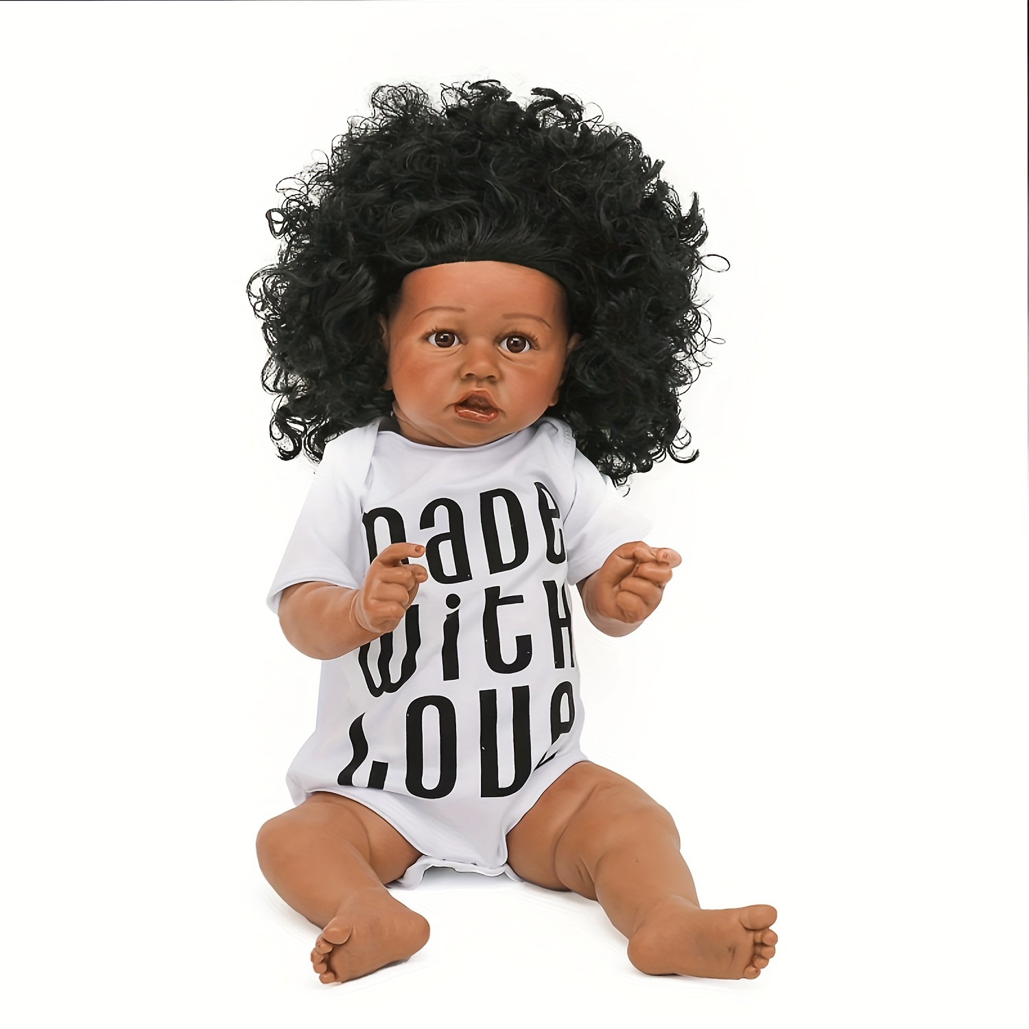 22 Inch Reborn Doll Dark Skin Boy Handmade Reborn Baby Doll