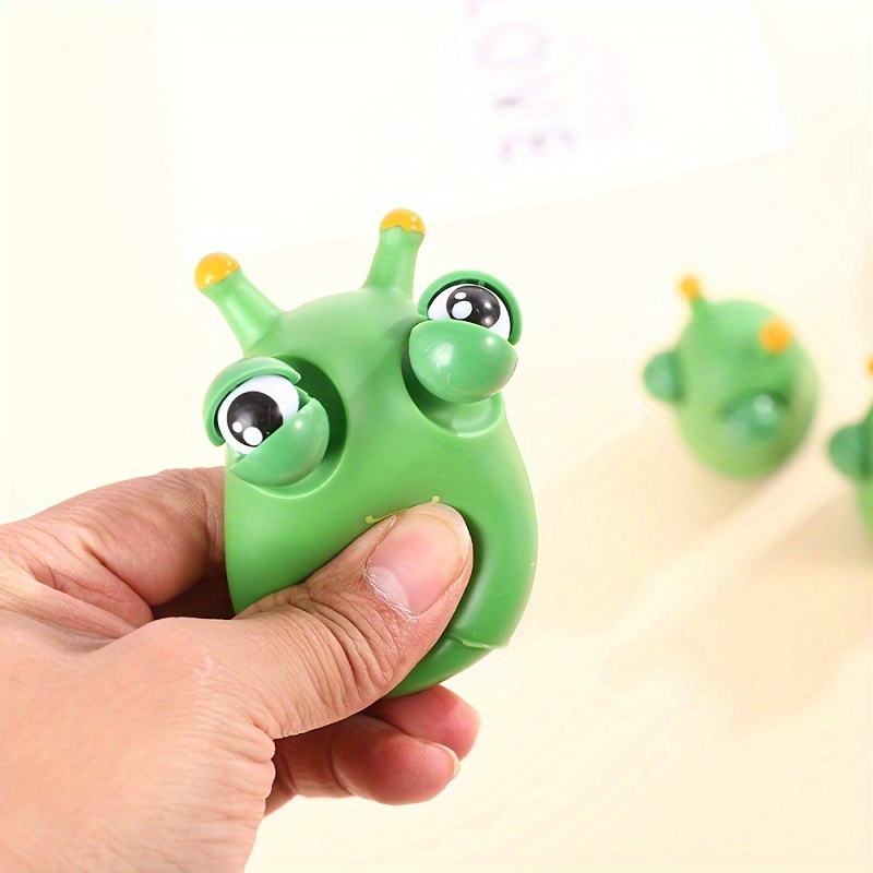 Green Worm Black Eyes Squeeze Toys Washable Decompression Toys