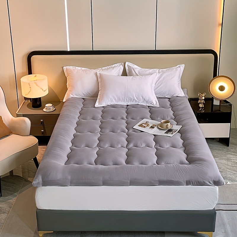  Colchón de futón japonés tamaño Queen, cama elástica y gruesa  de 4 pulgadas, correas enrollables, tapete de tatami portátil y plegable