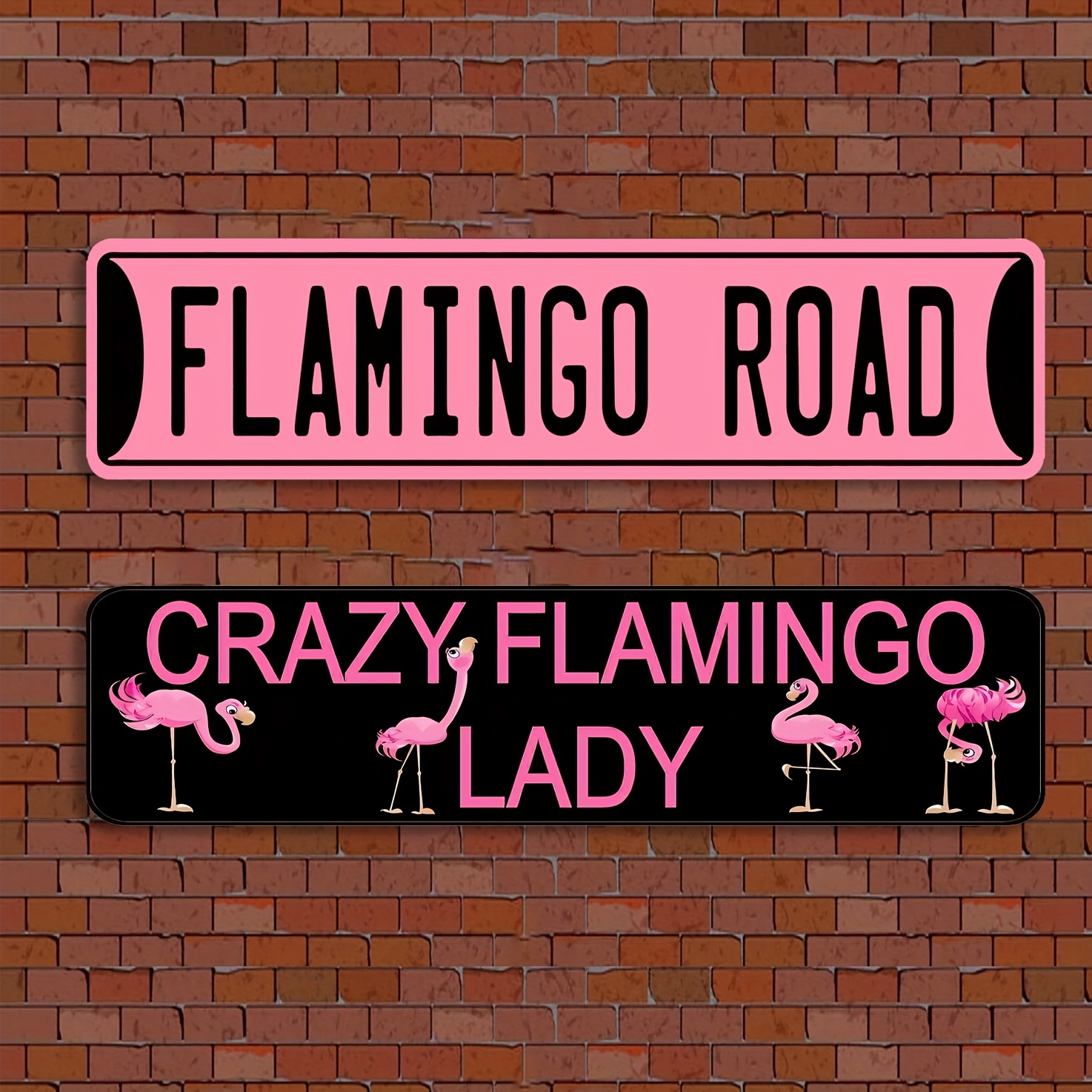 

1pc Retro Metal Sign, Crazy Flamingo Lady Flamingo Road, Hanging Aluminum Wall Sign, For Bedroom Kitchen Garden Wall Pub Club Coffee Hanging Sign Decor, 4inchx16inch/10cmx40cm