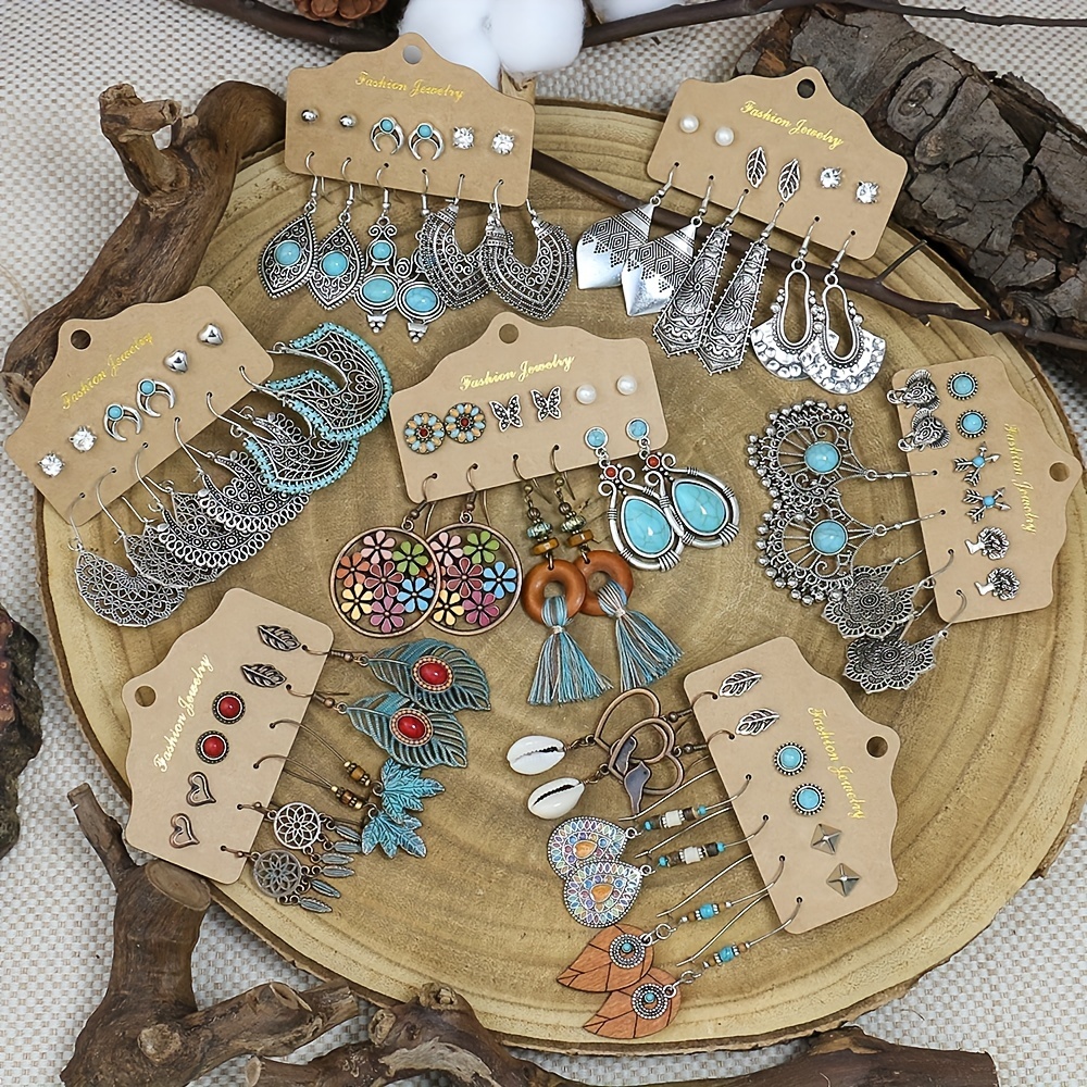 Vintage Style Leaf Turquoise Earrings