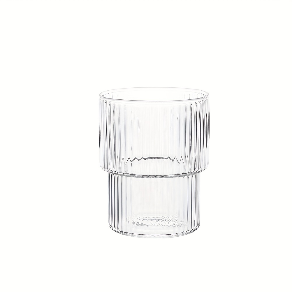 Glass Cups Japanese Origami Style Vertical Striped Drinking - Temu