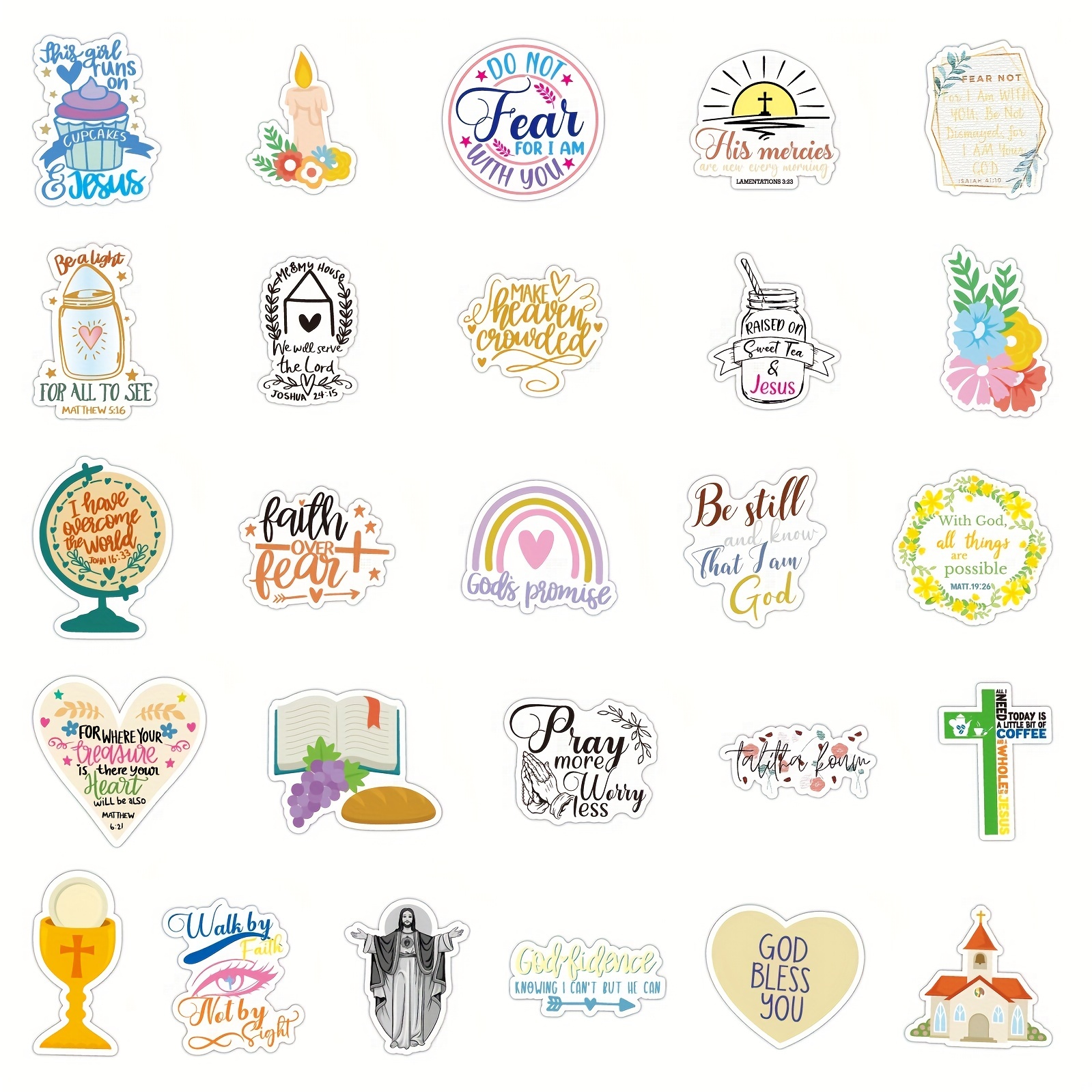 Jesus Christian Stickers for Water Bottle Journaling India