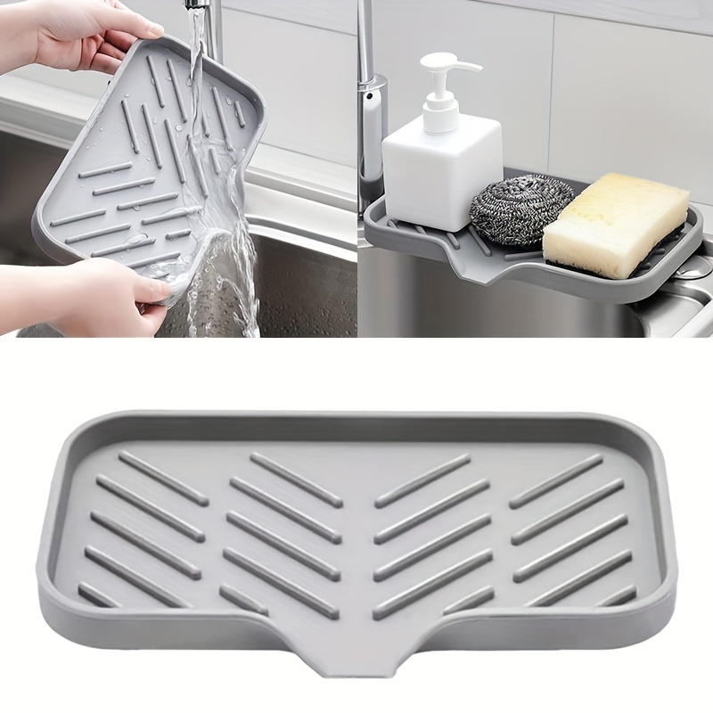 Self Draining Soap Bar Holder Silicone Kitchen Sink Soap Dish