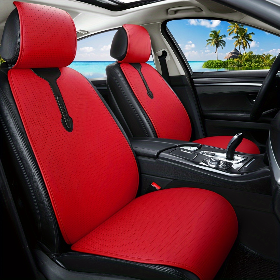 Caramel Beige Faux Leather Seat Rest Fits Tesla Model X OT405