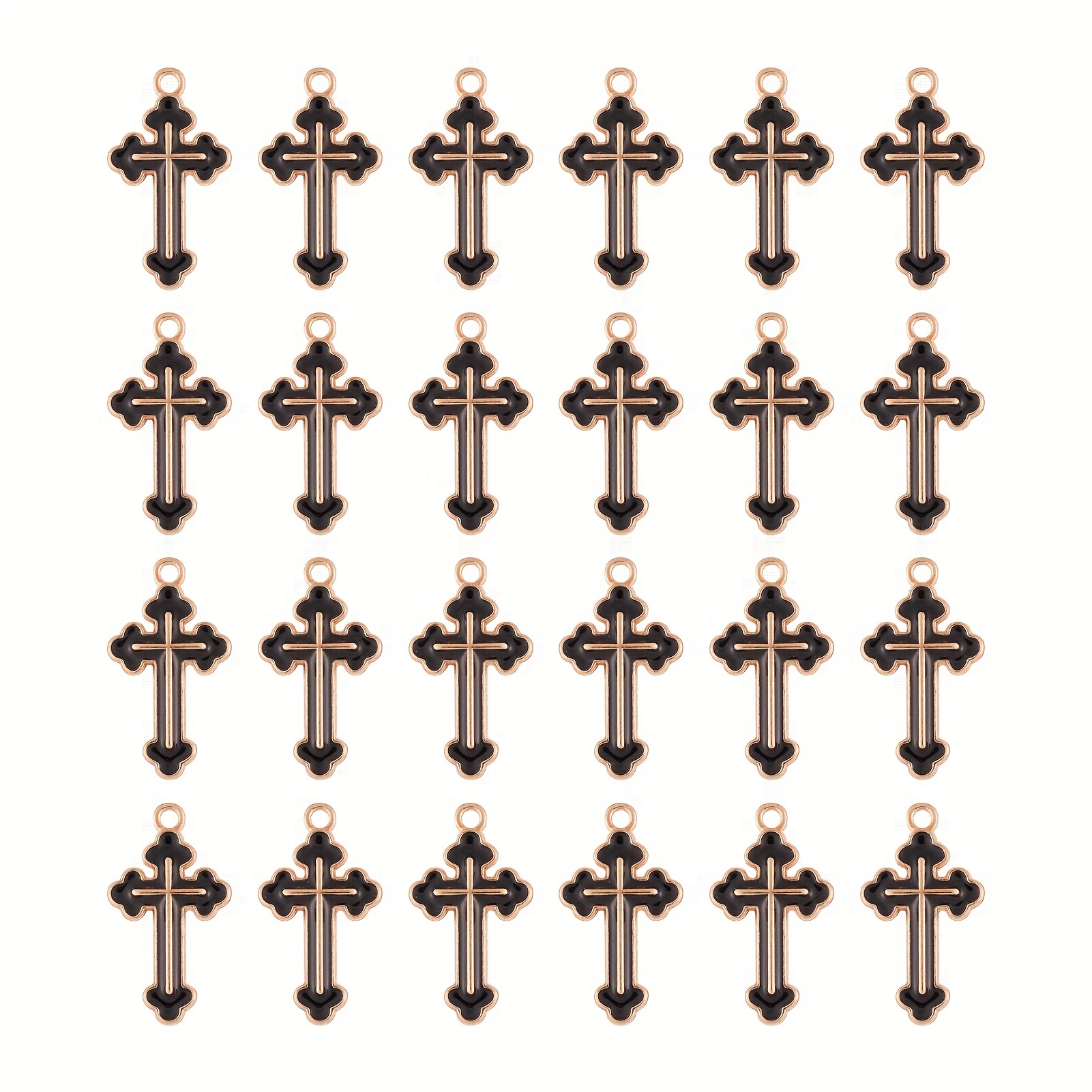 100pcs Alloy Enamel Pendants Cross Charms Colorful for Earrings