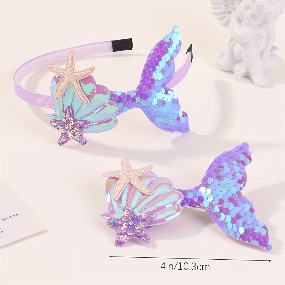 Mermaid Sequins Bow Hair Clip | Designer Hair Accessories