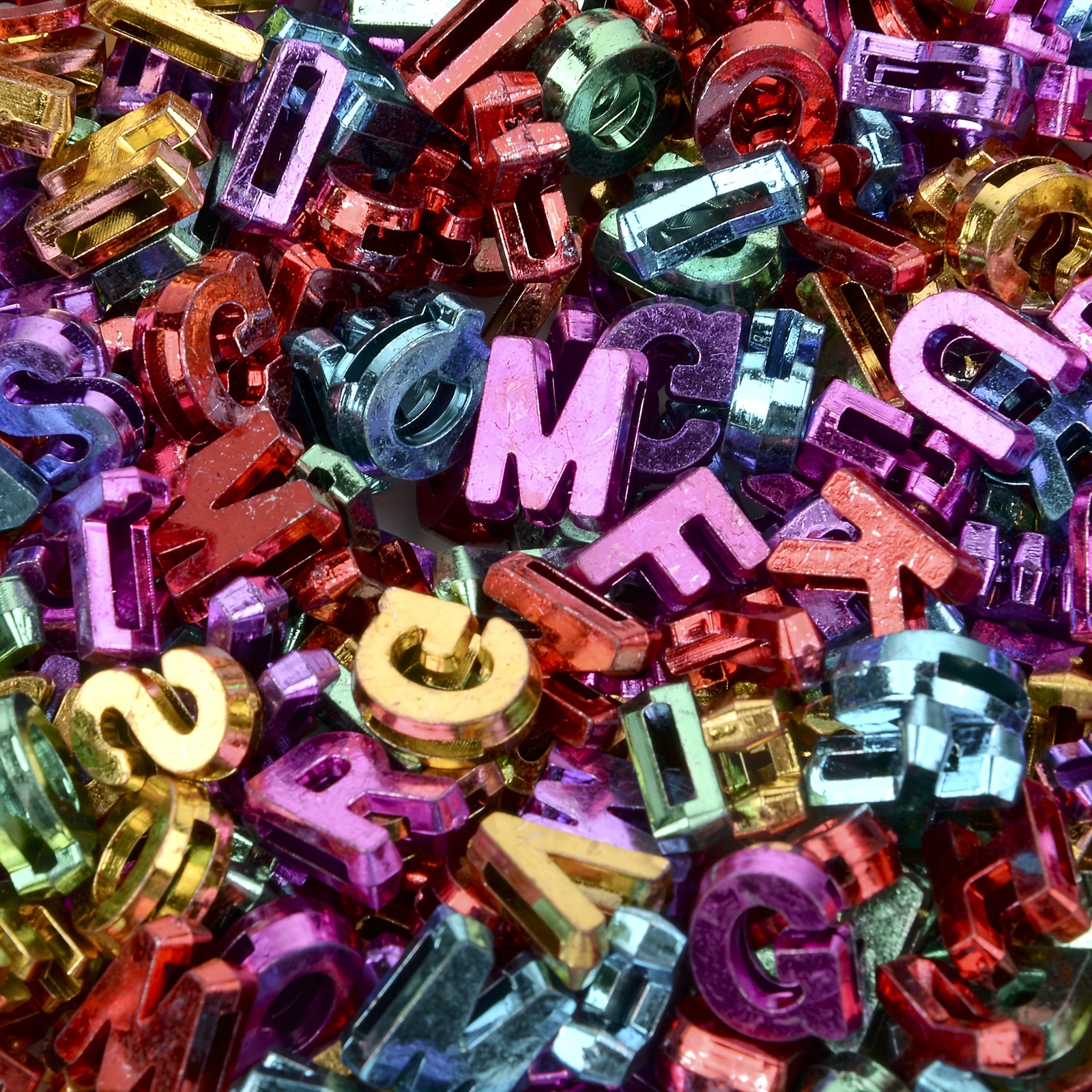 Lot Letters Beads Big Alphabet Acrylic Spacer Bead For - Temu