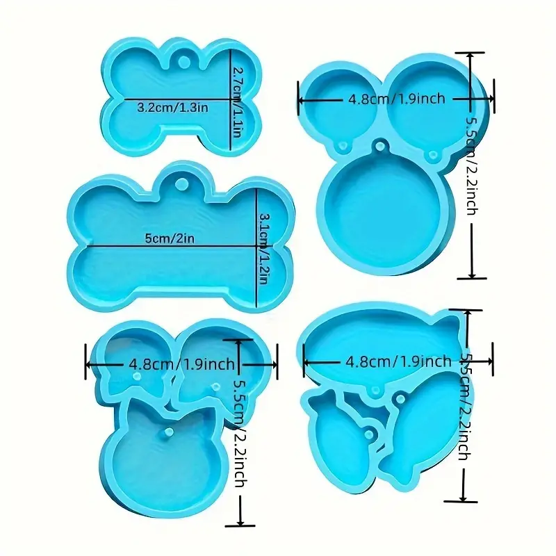 Dog Silicone Mold Set Keychain Mold Round Epoxy Resin Mold - Temu