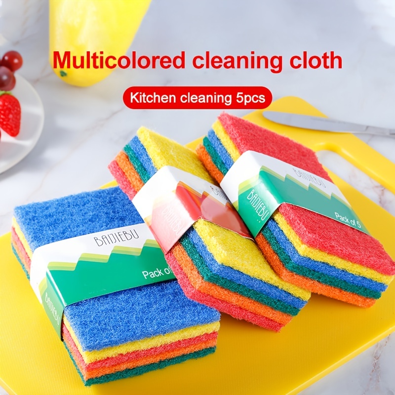 Cleaning Cloth Kitchen Scrub Pad Double Layer Thickened - Temu