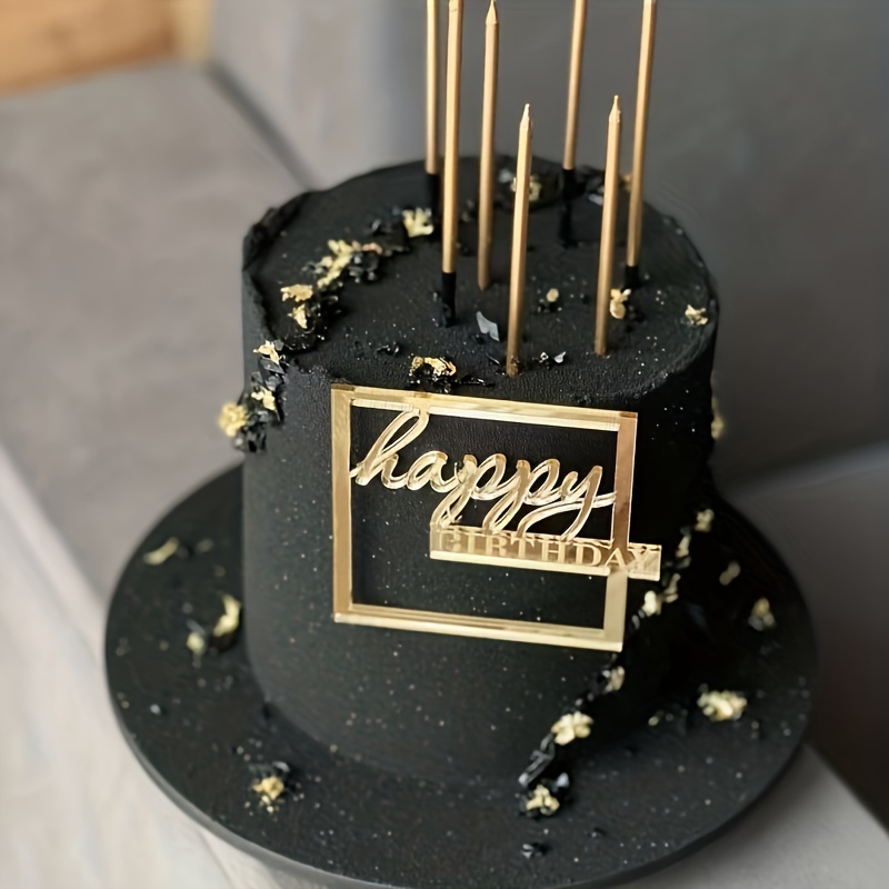 Gold Cake Topper Gold Cake Decorations, Happy Birthday Candles