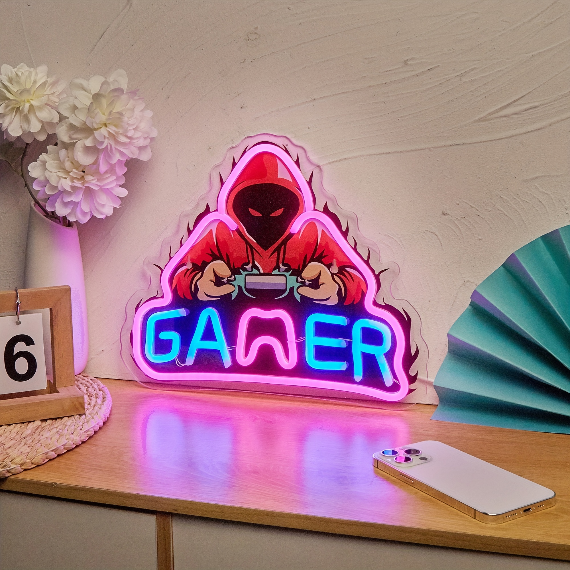1pc GAMER LED Neon Sign Neon Signs, For Wall And Table Decor Light Up Signs  USB Powered Neon Lights Signs, For Bedroom Kids Room Bar Wedding Party Dec