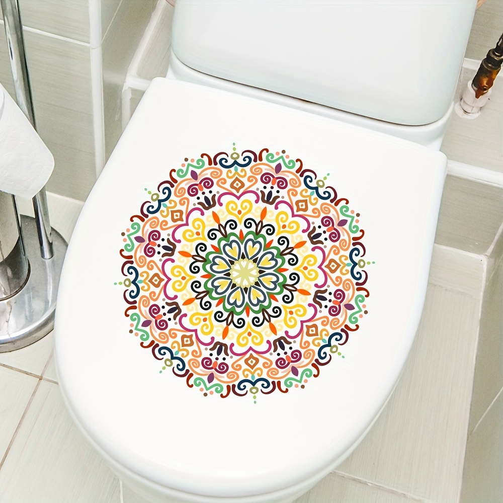 1pc Adesivo Creativo Rotondo Mandala Bagno Adesivo - Temu Italy