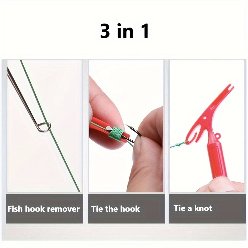 Fishing Knot Tying Tool 3 in 1 Hook Extractor Random Color - Temu