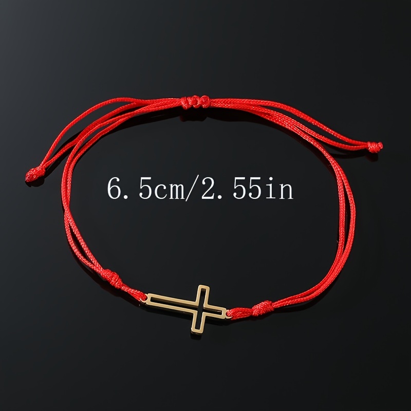 Adjustable Cross Strap Red Bracelet for Men