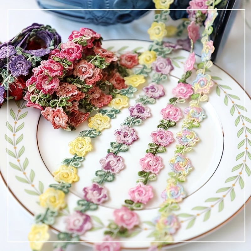 Flower Embroidery Lace Ribbon Applique Lace Edge Craft Lace - Temu