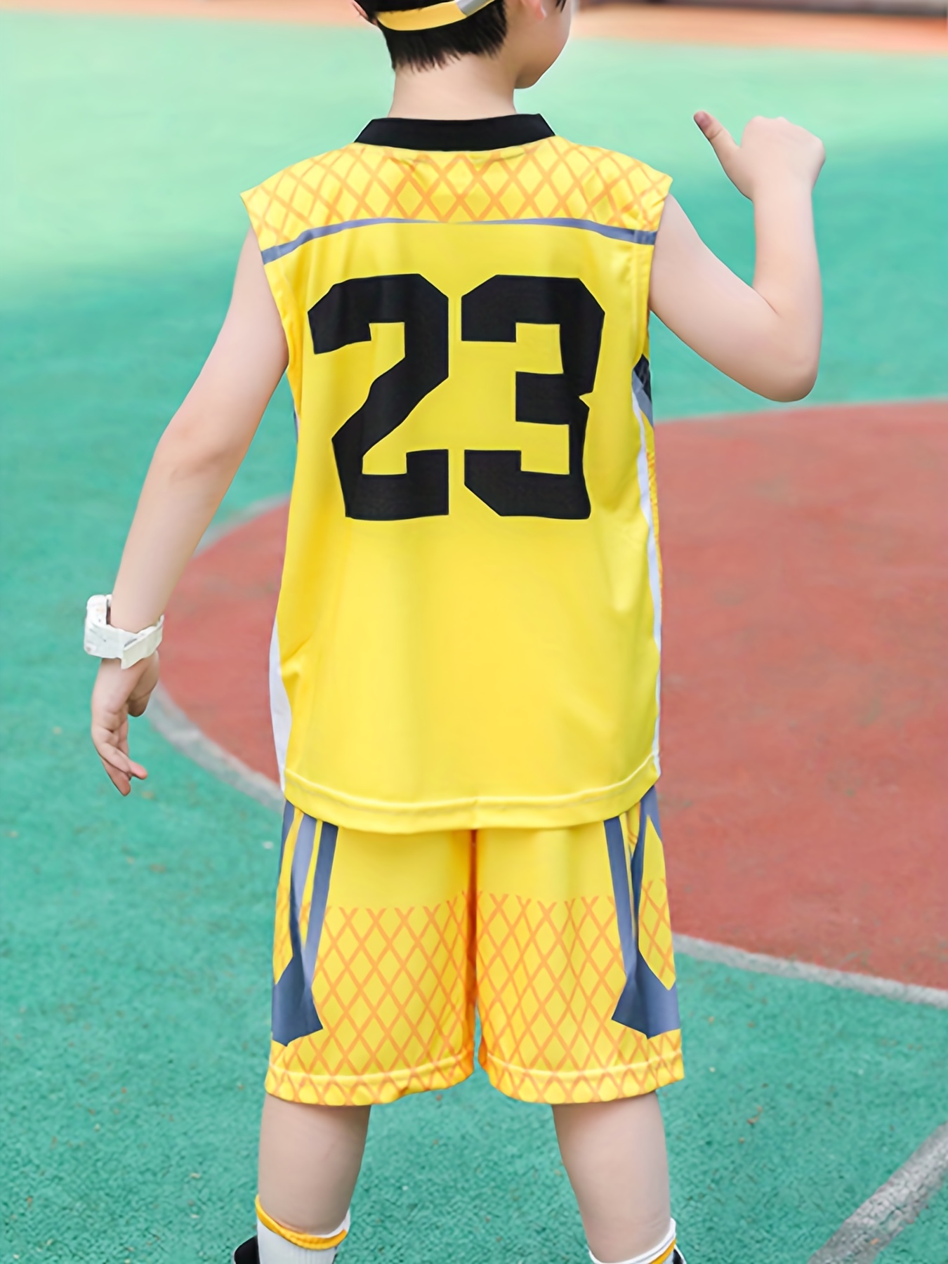 Buy Toddler Kid Basketball Jersey Outfit Baby Boy Girl Letters Tank Top +  Track Shorts Sets Boy Summer Clothes, Black, 4-5T at