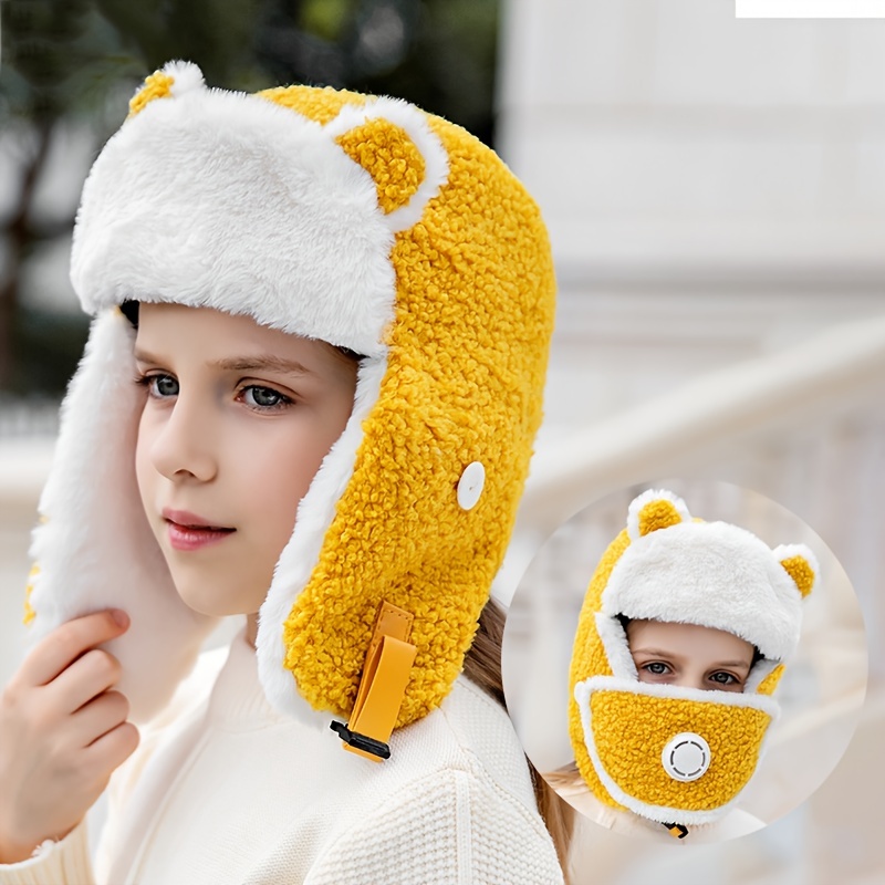 Chapeau d'hiver pour bébé, 4 couleurs, bonnet pour bébé, garçon et fille,  bonnet pilote, avec cache-oreilles