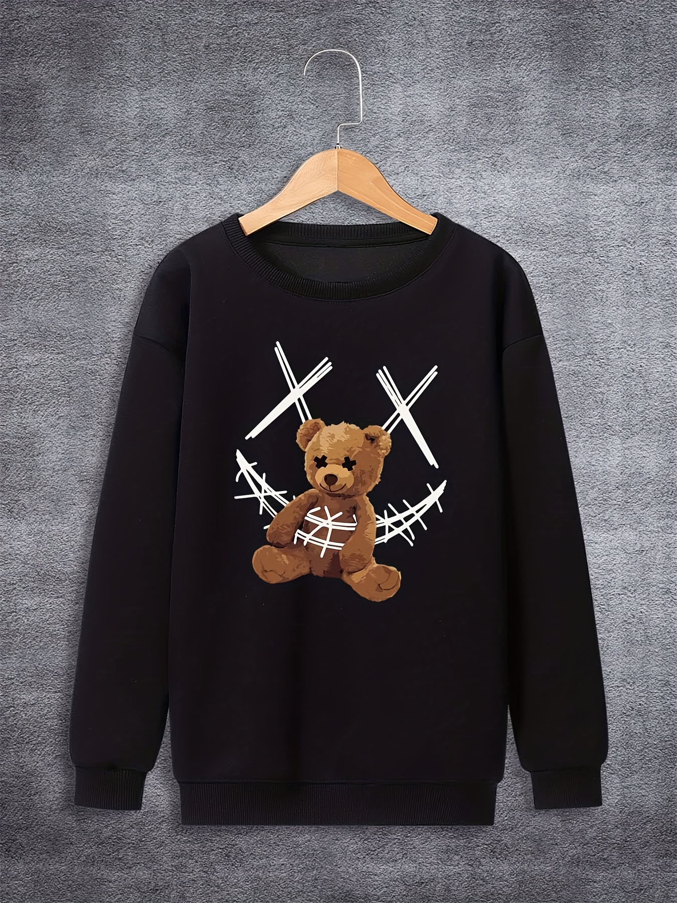 Boys Trendy Casual Sweatshirt With Anime Bear Smile Face Print For Spring  Autumn Boys Clothing - Kids' Fashion - Temu Italy