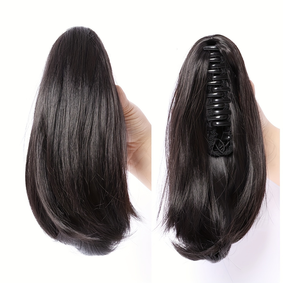 TEMU Extensión de coleta con clip de garra sintética de 10 pulgadas, extensión de coleta, postizo para el cabello