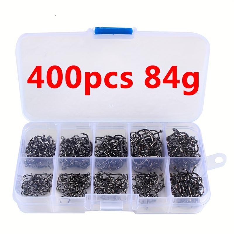 

400pcs Fishing Hook Set, Premium High Carbon Steel Barbed Hooks For Saltwater Freshwater, Fishing Accessories