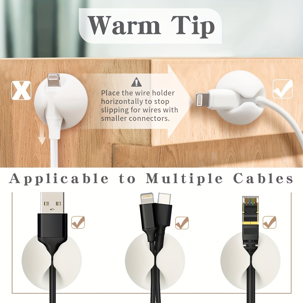 Cable Clips Adhesive Cord Holders Cable Management Cord - Temu