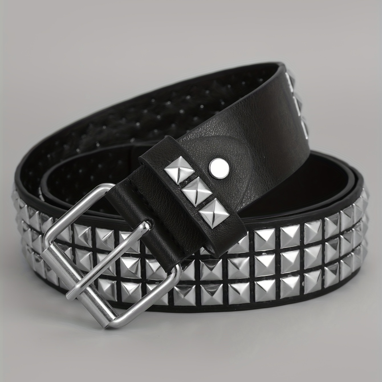 Men's Pin Buckle Belt Punk PU Leather Belt Studded Belt Jeans Pants Waist  Strap, Ideal choice for Gifts