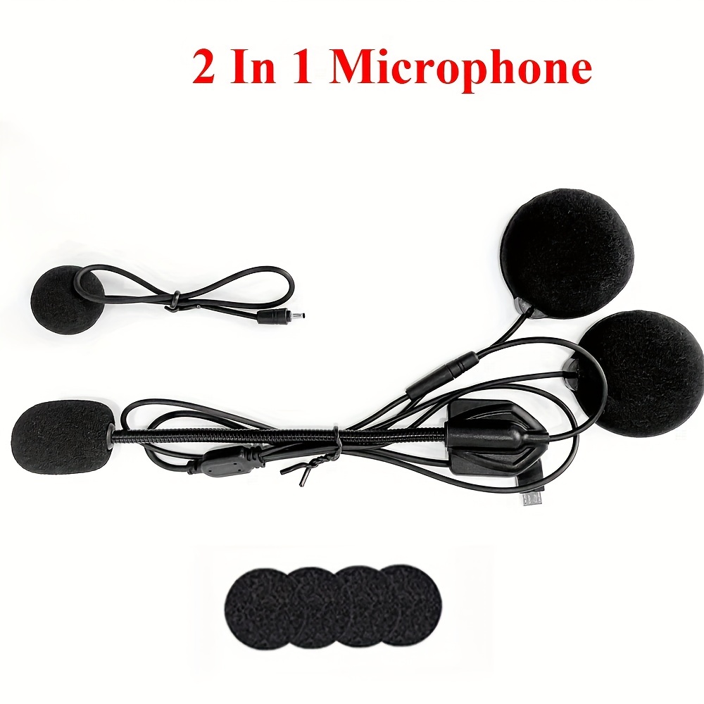 Microphone à pince pour casque de moto. Micro stéréo de