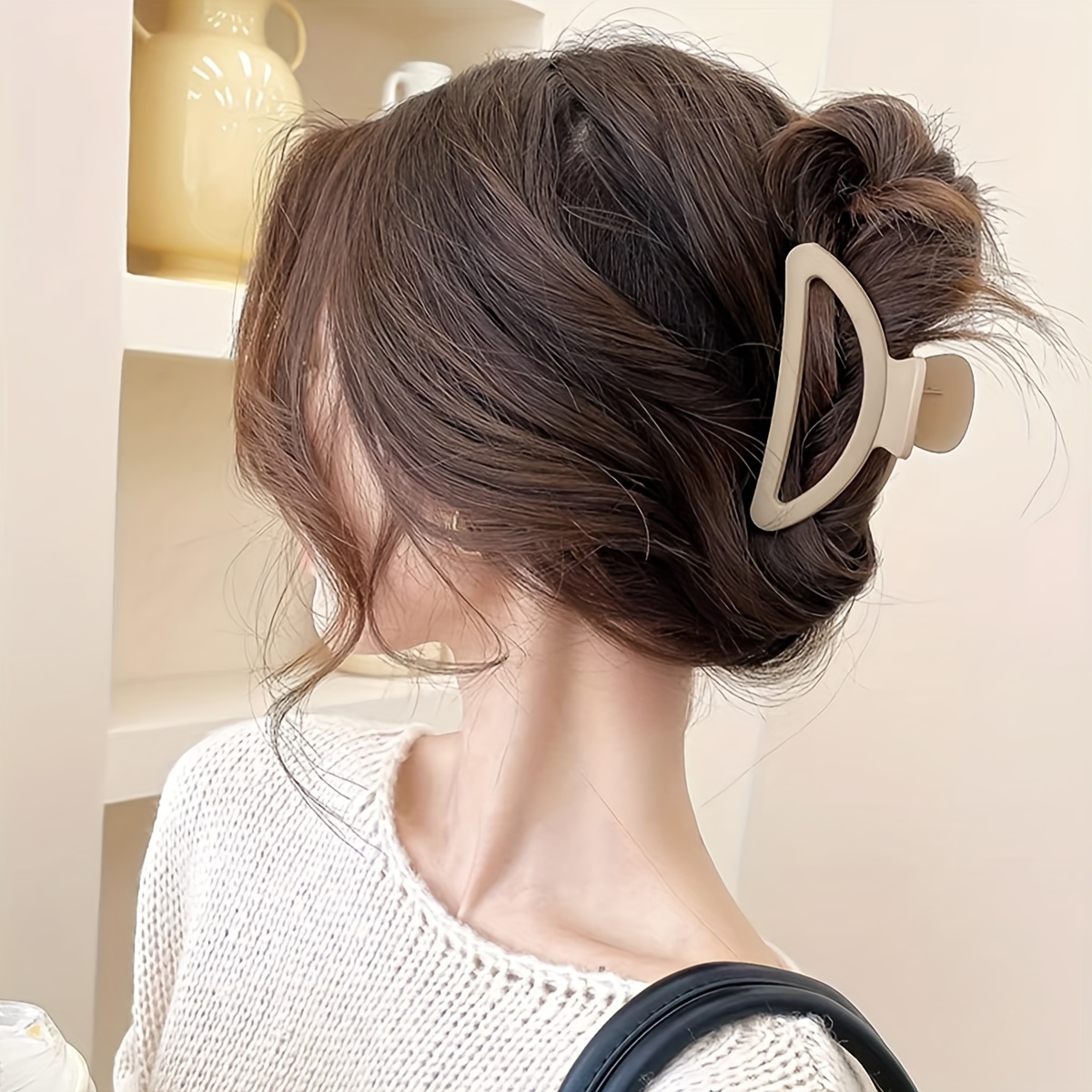 Small Hair Claw Clips Thick Hair Jaw Clips Non Slip Ponytail - Temu