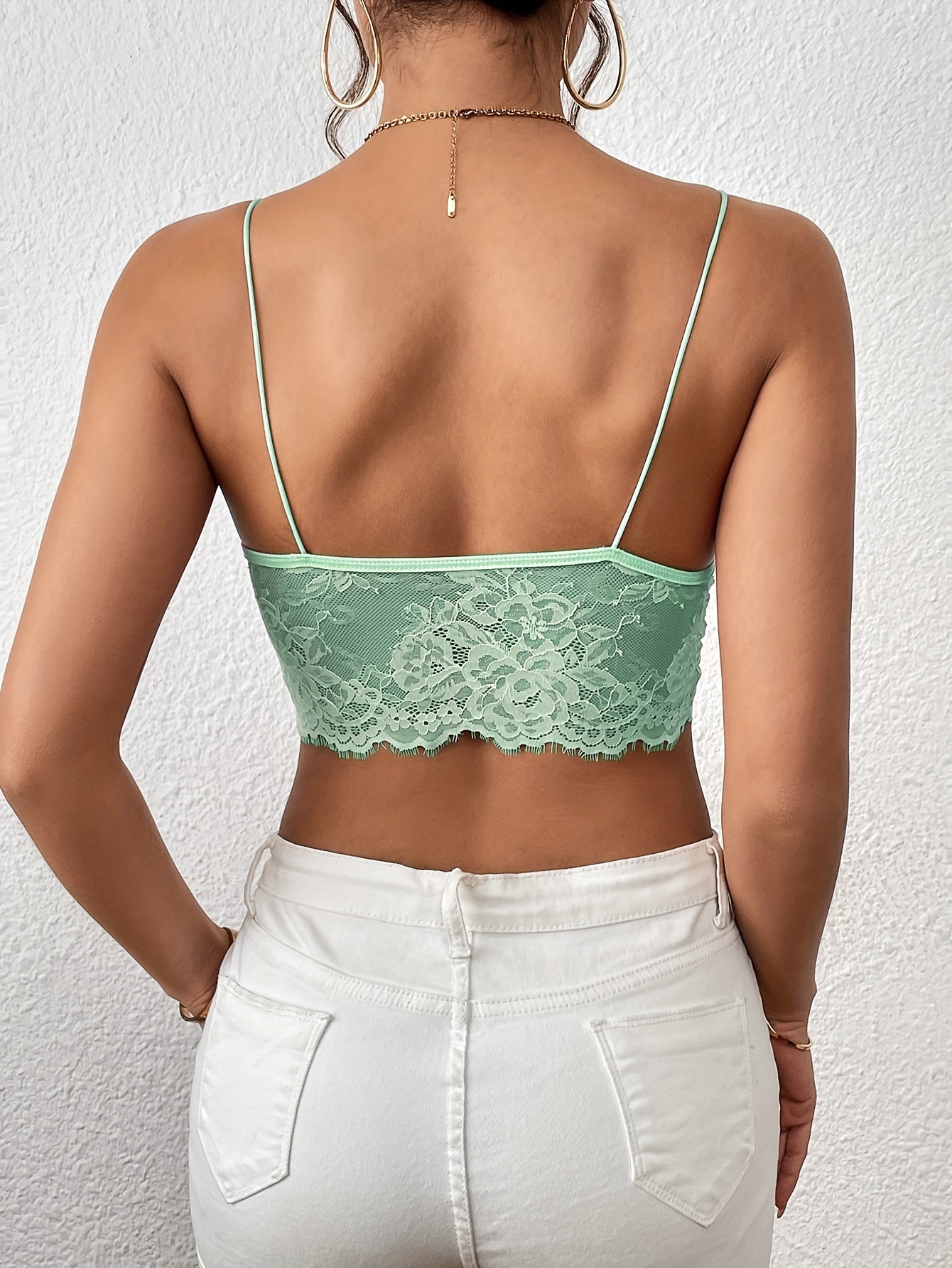 Cutout Floral Lace Crop Cami Top Casual Bow Summer - Temu