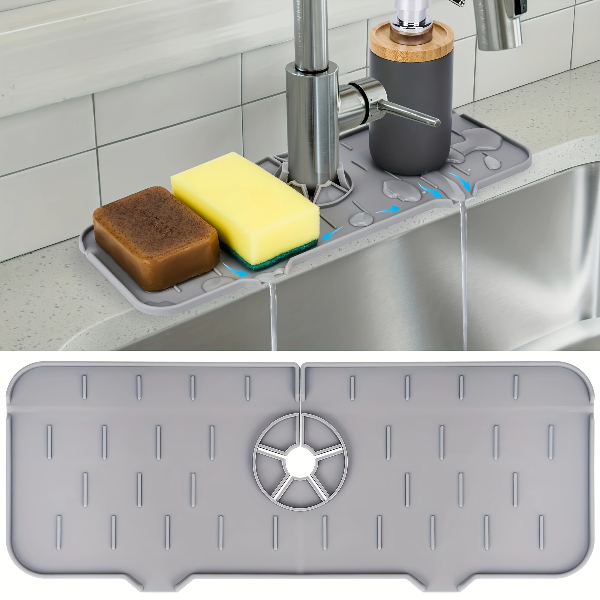 Kitchen & Bathroom Sink Splash Guard. High-tension Silicone