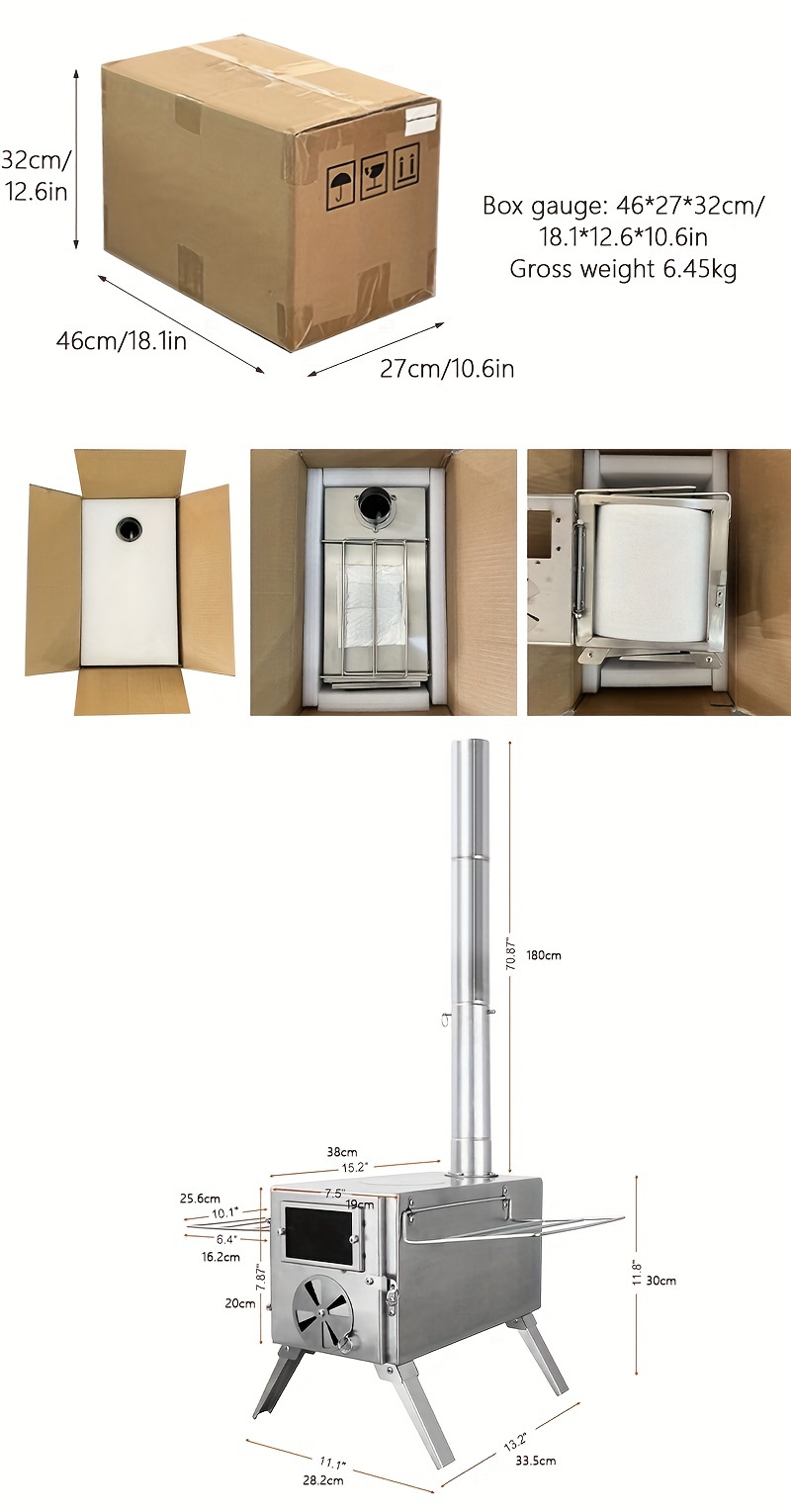 Stainless Steel Outdoor Tent Camping Stove, Stufe A Legna Portatili Tubi  Camino Cucinare Allaperto, Escursioni, Viaggi E Zaino In Spalla, Trova  Grandi Offerte Ora