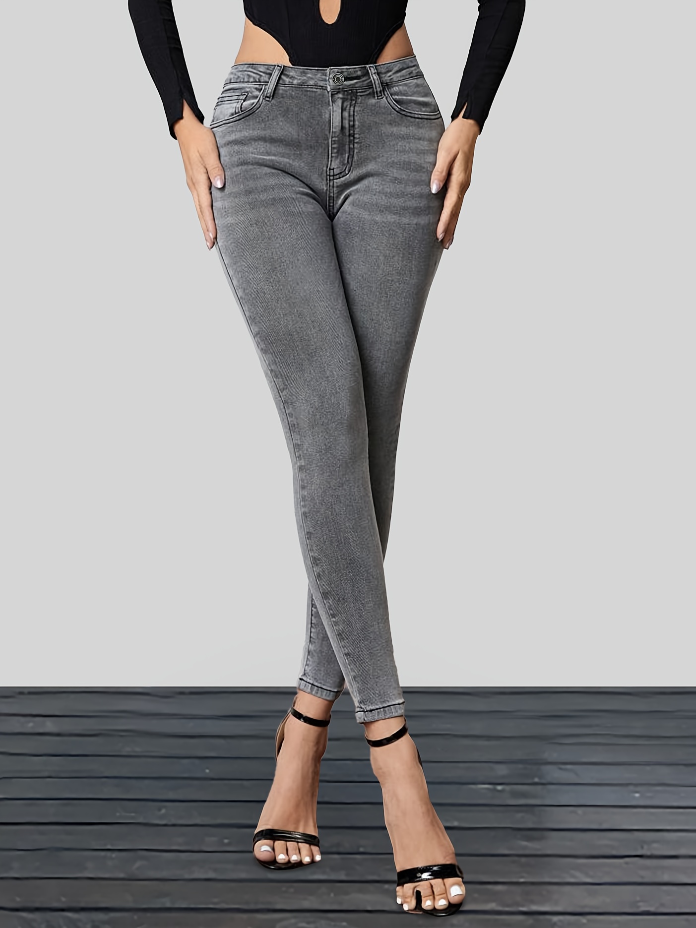 High Waist GREY DENIM POCKET JEGGINGS, Casual Wear, Skinny Fit at Rs 285 in  Ahmedabad