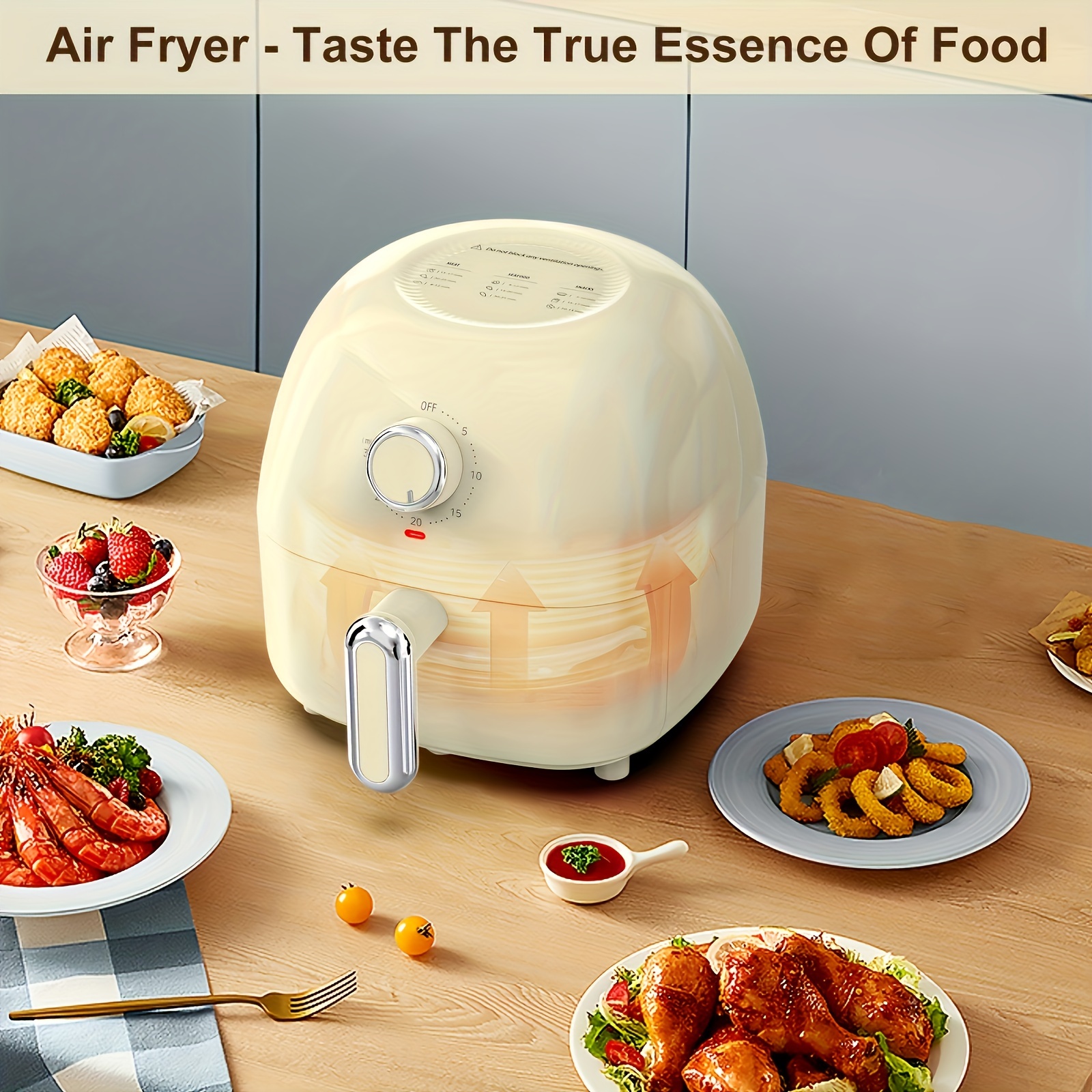 1pc 4l Large Capacity Household Air Fryer, Smokeless, Oil-free,  Multi-functional Fry, Bake And Toast