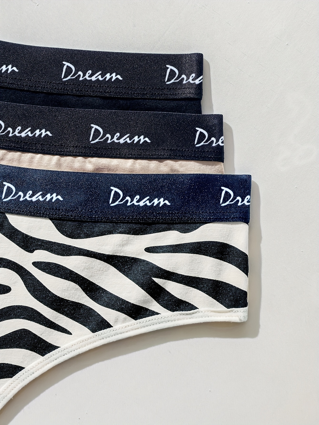 3 Piezas Tangas Cinta Letras Estampado Leopardo Color Block - Temu