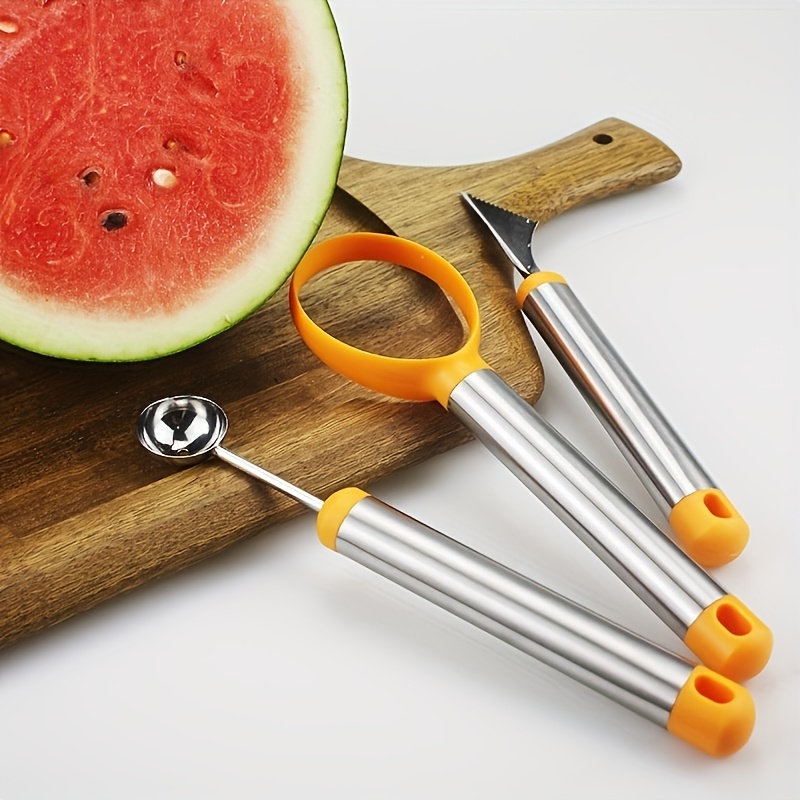3PCS Stainless Steel Melon Baller Scoop Set, 3-in-1 Fruit Carving