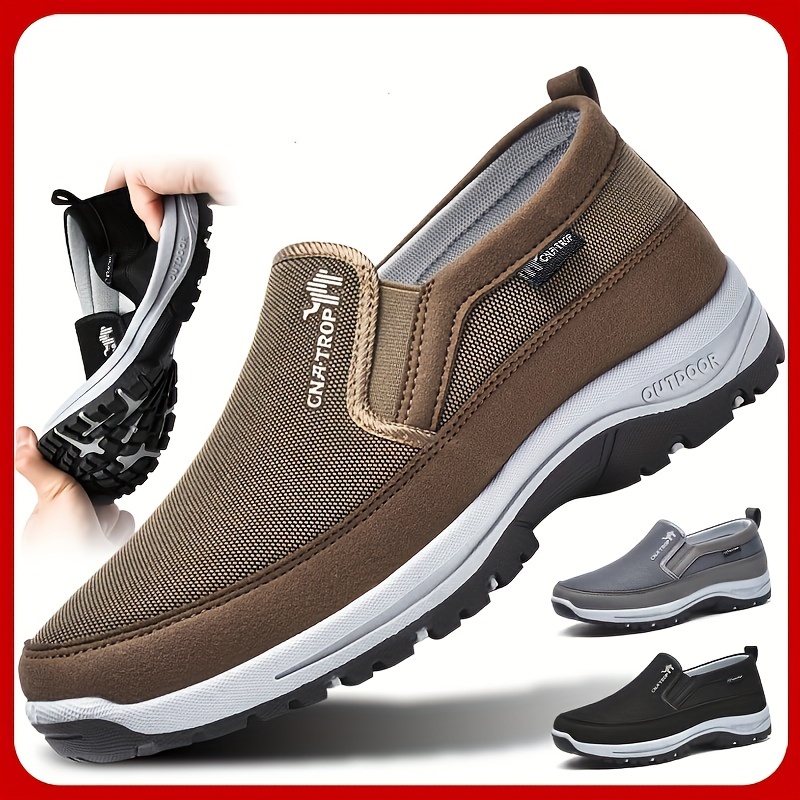 Men's Solid Shoes: Lightweight, Breathable, Slip-on Shoes For Outdoor Activities! - Temu