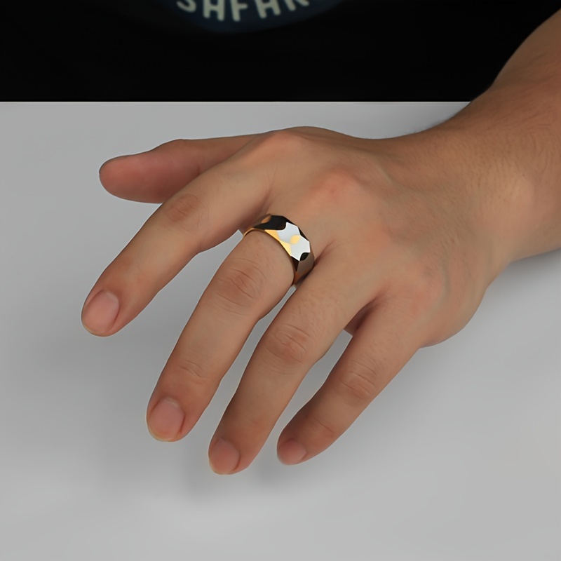 mens   steel ring 2023     steel ring unisex   steel ring geometric prism ring details 3