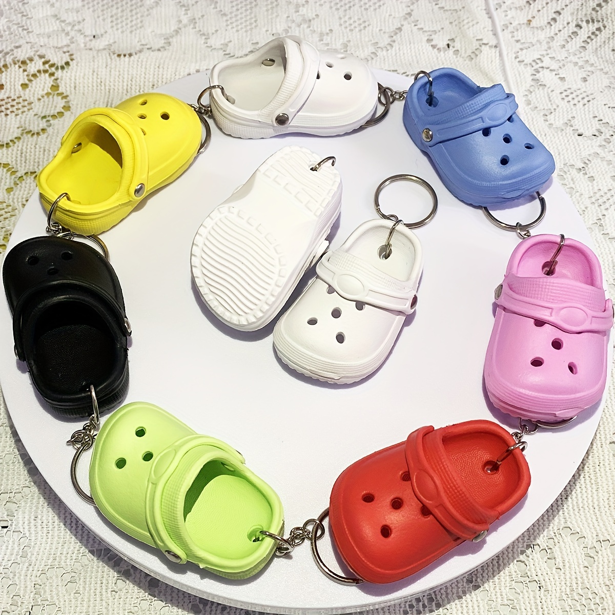 

1pc Little Shoe Keychain Fashion Cute Cartoon Colorful Bag Key Chain Keyring Ornament Bag Purse Charm Accessories
